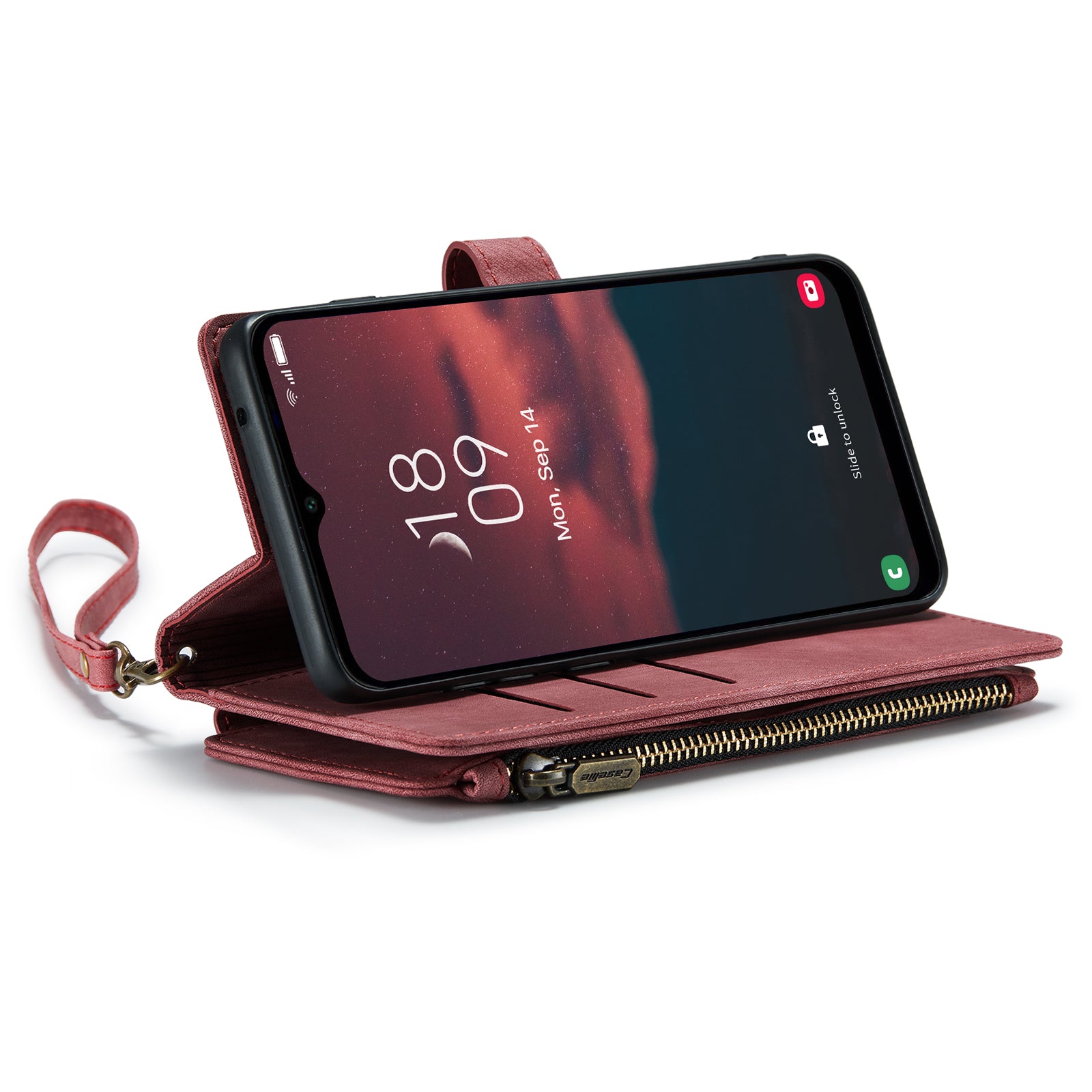 CASEME C30 Series Anti-drop PU Leather Phone Case for Samsung Galaxy A14 5G Zipper Pocket Wallet Stand Phone Cover with Multiple Card Slots CASEME C30 Series Anti-drop PU Leather Phone Case for Samsung Galaxy A14 5G Zipper Pocket Wallet Stand Phone Cover with Multiple Card Slots